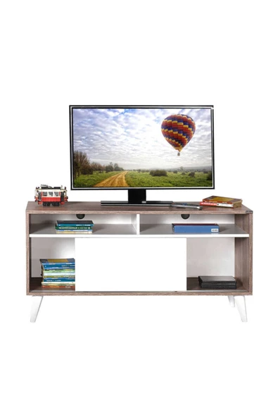 Retro Slide Tv Sehpası Latte-diamond Beyaz - 4