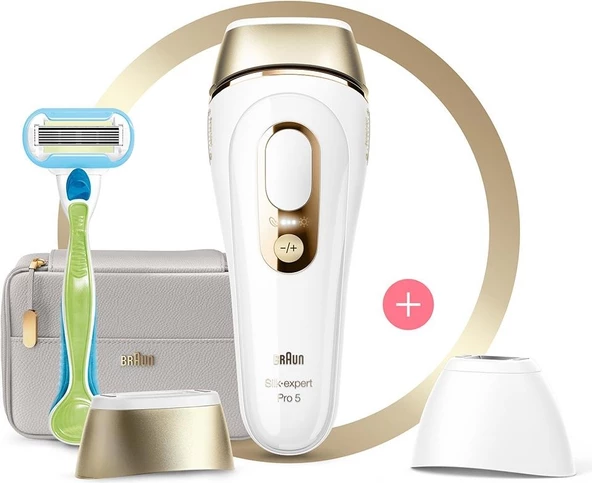 Braun Silk Expert Pro 5 PL5154 400.000 Atımlı 2 Başlıklı Yeni Nesil Ipl + Tasarım Çanta