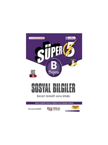 Nitelik Yayınları 5. Sınıf Süper Sosyal Bilimler (B) Beceri Temeli Soru Kitabı Yeni