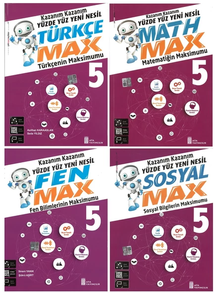 Ata 5.Sınıf Türkçe-Matematik-Fen Bilimleri-Sosyal Bilgiler Max +Deneme Seti - 2