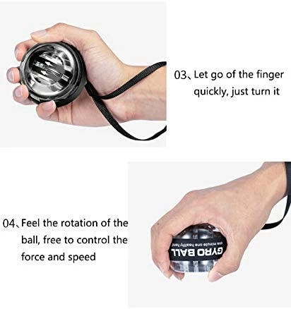 Autostart Çantalı Multilight Powerball Bilek Egzersiz Topu Siyah - 2