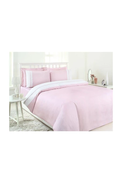 ÖZDİLEK ÇİFT KİŞİLİK NEVRESİM TAKIMI SATEN SOFT LINEN PEMBE