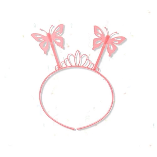 Toz Pembe Kelebek Kanadı Tacı ve Sopası ürün görseli