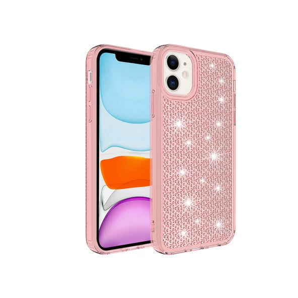 İPHONE 12 SNOW SİLİKON KAPAK PEMBE