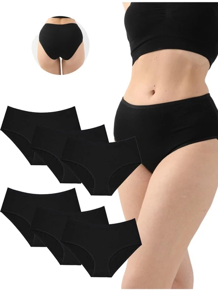 6 Lı Dr.Bugyi Kadın Yüksek Bel Modal Extra Yumuşak Elastane Külot 0335 - 2