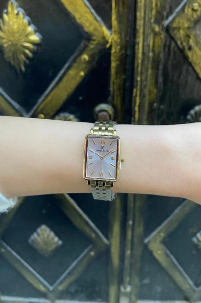 Daniel Klein DKE.1.10750 Dikdörtgen Kasa Romen Rakamlı Minimal Tasarım Kadın Kol Saati - Resim 3