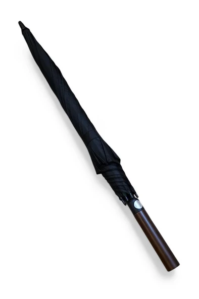 Erkek Şemsiye Siyah Renk Baston Protokol Şemsiye 110 Cm Çap 95 Cm Boy 8 Telli - 3
