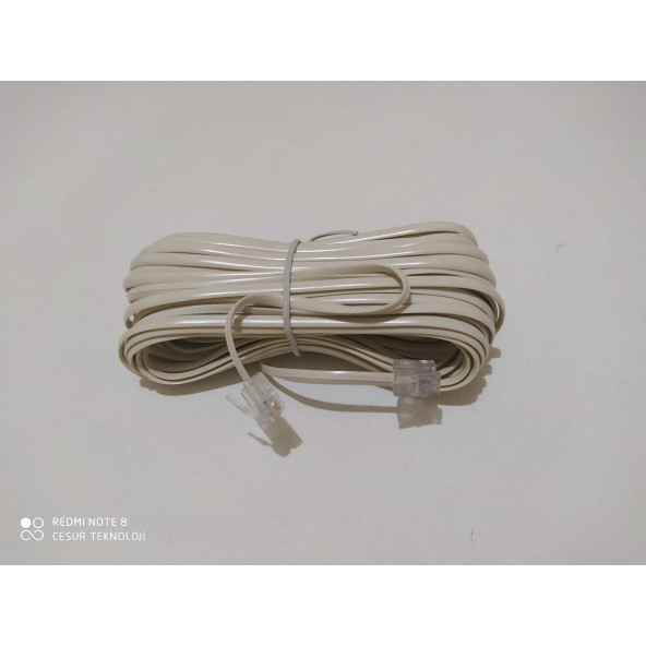 15 METRE MODEM ADSL TELEFON HAT KABLO 15 MT RJ 11 HAZIR UC JAKLI ARA KABLO ÜA - 2