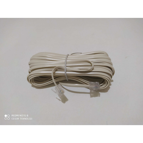 15 METRE MODEM ADSL TELEFON HAT KABLO 15 MT RJ 11 HAZIR UC JAKLI ARA KABLO ÜA - 3