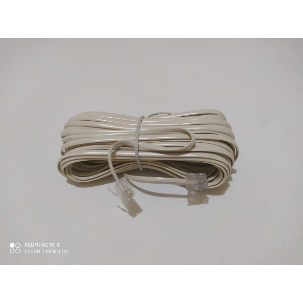 15 METRE MODEM ADSL TELEFON HAT KABLO 15 MT RJ 11 HAZIR UC JAKLI ARA KABLO ÜA - 4