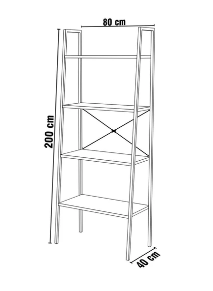 Dekoratif Ahşap Ve Metal Kitaplık Çok Amaçlı Raf - 4