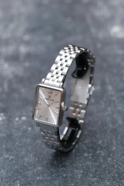 Daniel Klein DKE.1.10750 Dikdörtgen Kasa Romen Rakamlı Minimal Tasarım Kadın Kol Saati - Resim 5