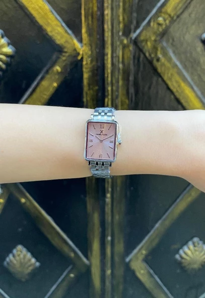 Daniel Klein DKE.1.10750 Dikdörtgen Kasa Romen Rakamlı Minimal Tasarım Kadın Kol Saati - Resim 11