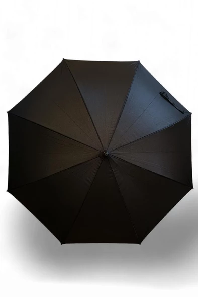 Erkek Şemsiye Siyah Renk Baston Protokol Şemsiye 110 Cm Çap 95 Cm Boy 8 Telli - 5