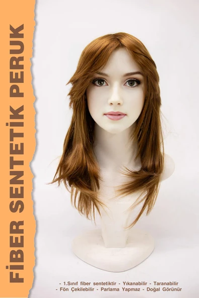 ORTA BOY KATLI KESİM FİBER SENTETİK PERUK - 2