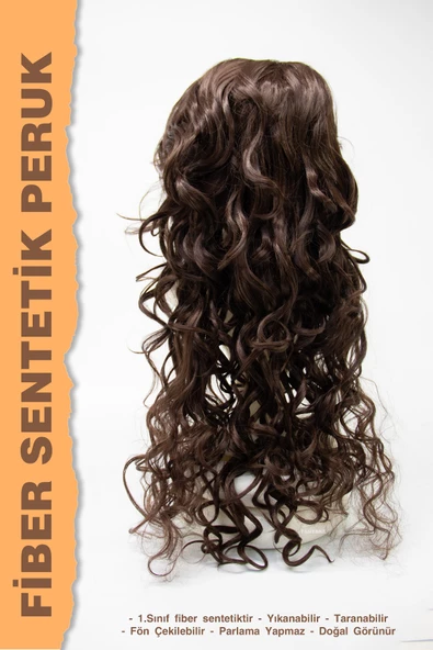 UZUN DALGALI FİBER SENTETİK PERUK - 4