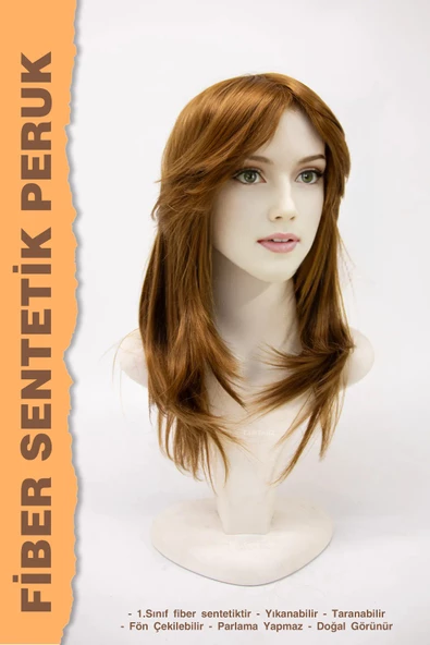 ORTA BOY KATLI KESİM FİBER SENTETİK PERUK - 3