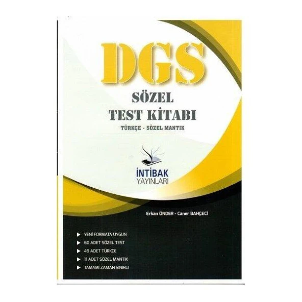 İntibak Yayınları Dgs Sözel Test Kitabı
