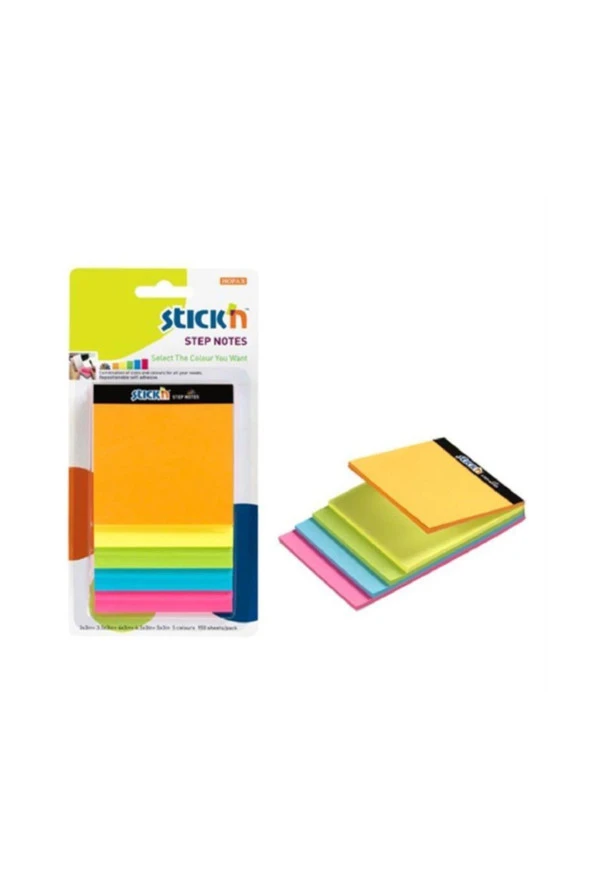 Hopax Stickn Yapışkanlı Not Kağıdı Magic Küp 5 Neon Mix Renk 150 Yaprak