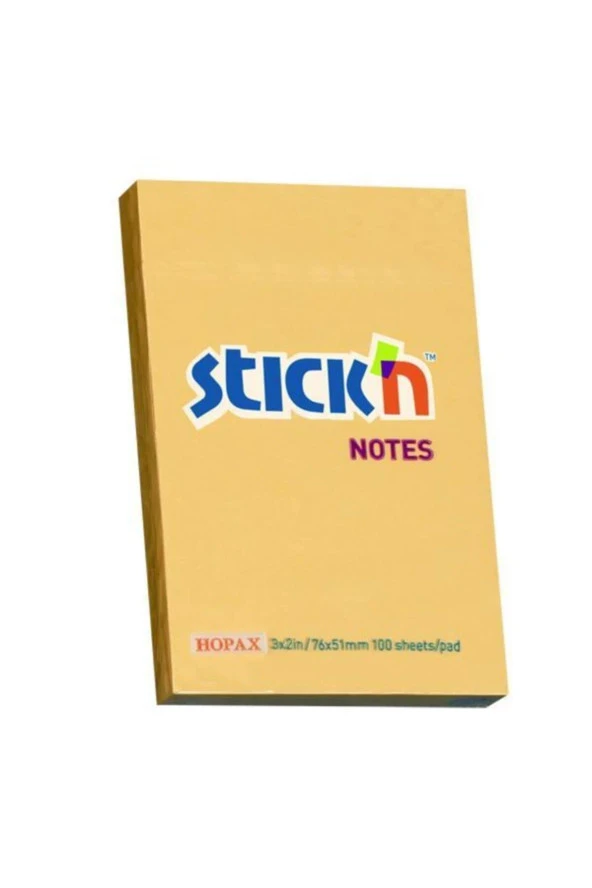 Hopax Stickn 76x51mm Yapışkanlı Not Kağıdı Pastel Kavun içi 100 Yaprak (1 Paket 12 Adet)