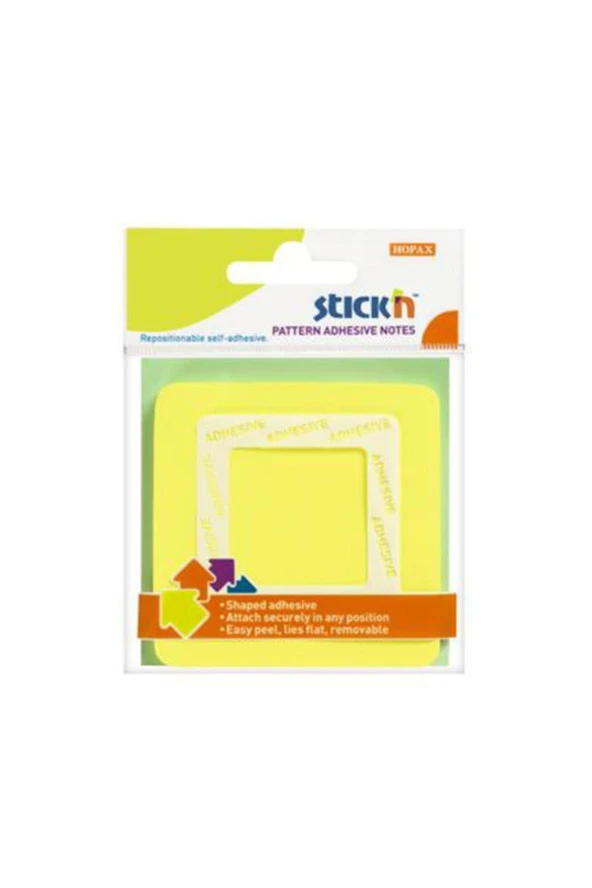 Hopax Stickn Yapışkanlı Not Kağıdı Kare şekilli 50 Yaprak 70x70 mm Sarı