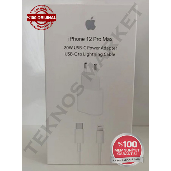 Apple Iphone 12/12 Pro Hızlı Şarj Aleti Seti 20w USB-C to Ligjtning kablo