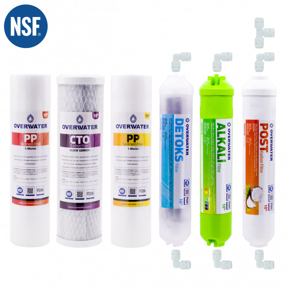 OverWater Açık Kasa Su Arıtma Cihazı 6 lı Filtresi Seti Aşamalı ( Membransız Set ) - FSN60AD