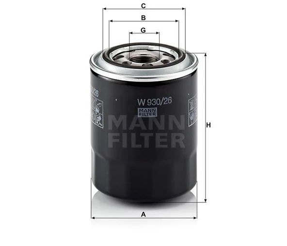 YAĞ FİLTRESİ H100 2.5 TCI-STAREX 97- 2.5 TDCI - H1 01- 2.5 CRDI W933.4