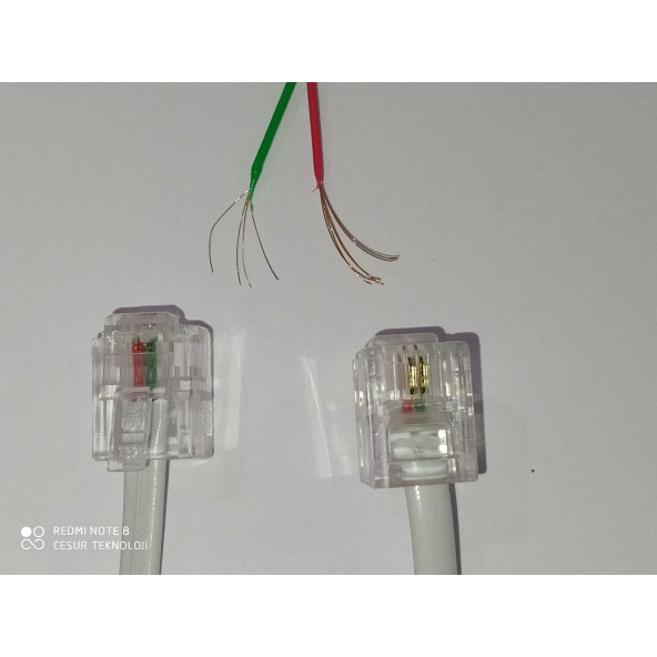 30 METRE ADSL MODEM TELEFON HAT KABLO 30 MT RJ 11 HAZIR UC JAKLI ARA KABLO GRİ - 4