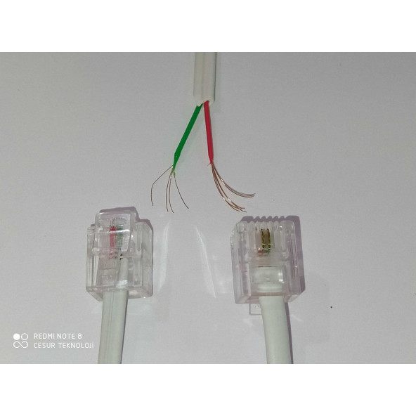 30 METRE ADSL MODEM TELEFON HAT KABLO 30 MT RJ 11 HAZIR UC JAKLI ARA KABLO GRİ - 5
