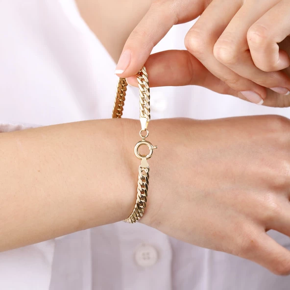 Gurmet Altın Bileklik 14 Ayar 6mm