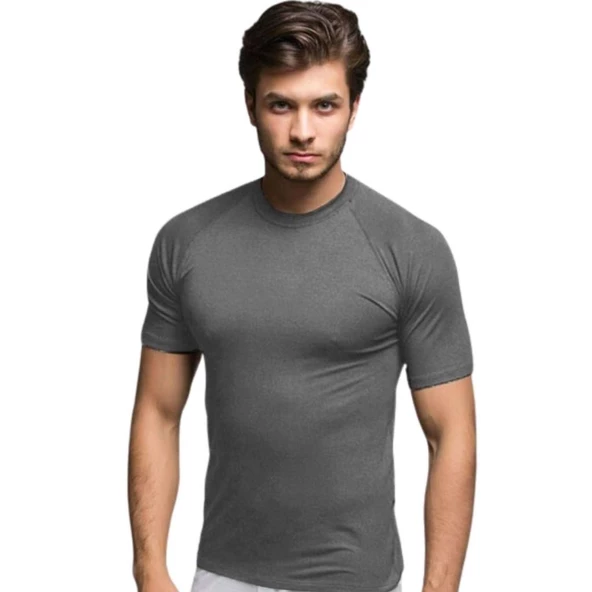 Bambu Erkek T-Shirt - Kısa Kol - Thermoform - Gri