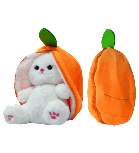 35 Cm Peluş Özel Hediye Çilek Tavşan Özel Tasarım- Fermuarlı Yapısıyla Hem Çilek Hem De Tavşan ürün görseli 1