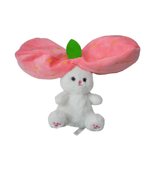 35 Cm Peluş Özel Hediye Çilek Tavşan Özel Tasarım- Fermuarlı Yapısıyla Hem Çilek Hem De Tavşan - Resim 4