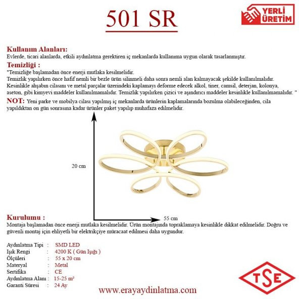Eray Aydınlatma 501 Sarı Led Avize - 4