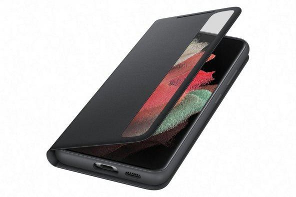 Samsung S21 Ultra Akıllı Clear View Kılıf Siyah EF-ZG998CBEGTR
