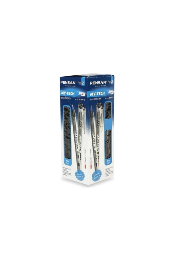 Pensan Tükenmez Kalem Pen Tech 0.7 MM Siyah Tükenmez Kalem (12 Li Paket)
