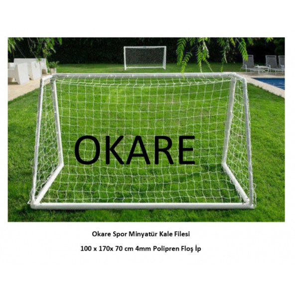 Okare Spor Minyatür Kale Futbol Ağı- 100 x 170 x70 cm - 4mm Polipren ip