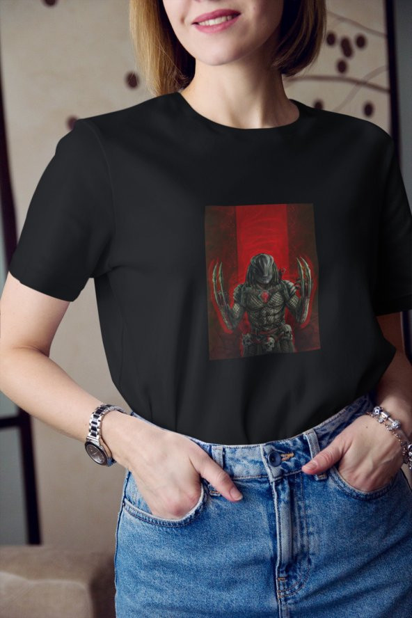 The Predator Renkli 2 Baskılı Tişört Kadın Hediye Doğum Günü Hediyesi T-shirt - Resim 3