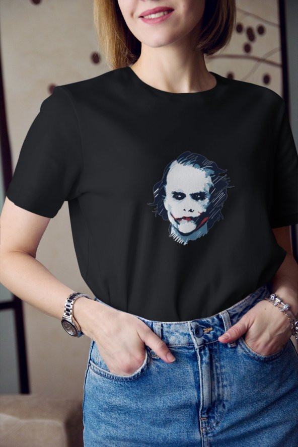 DC Joker Karakteri Renkli Baskılı Tişört Kadın Hediye Doğum Günü Hediyesi - Resim 3