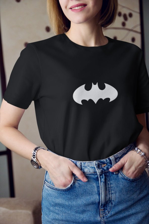 DC Batman Logo 2 Baskılı Tişört Kadın Hediye Doğum Günü Hediyesi T-shirt - 3