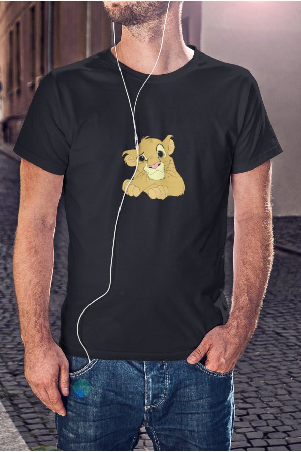 Aslan Kral Simba Renkli Baskılı Tişört Erkek Hediye Doğum Günü Hediyesi T-shirt - 3