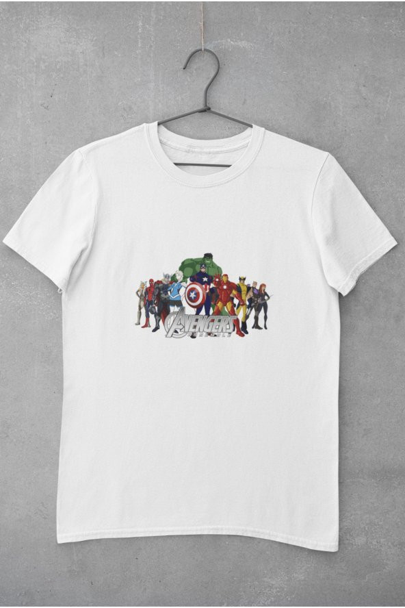 Marvel The Avengers Tüm Karakterler Baskılı Tişört Kadın Hediye Doğum Günü - Resim 2