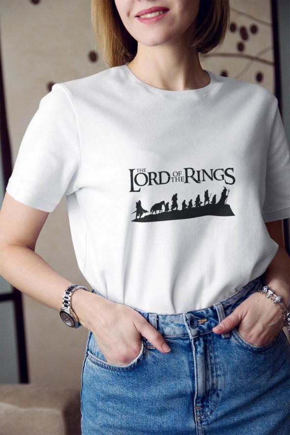Lord Of The Rings Karakterler Silüeti Baskılı Tişört Kadın Hediye Doğum Günü ürün görseli