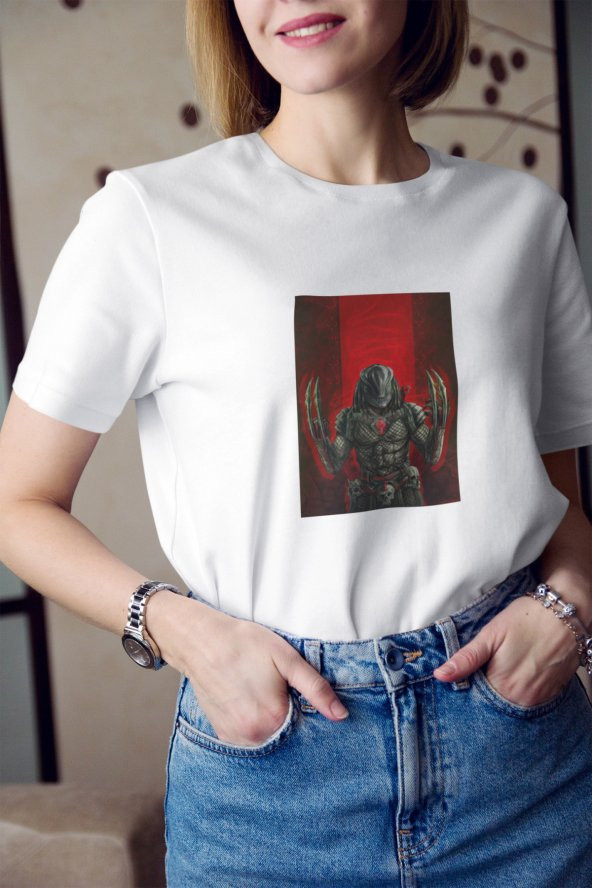 The Predator Renkli 2 Baskılı Tişört Kadın Hediye Doğum Günü Hediyesi T-shirt