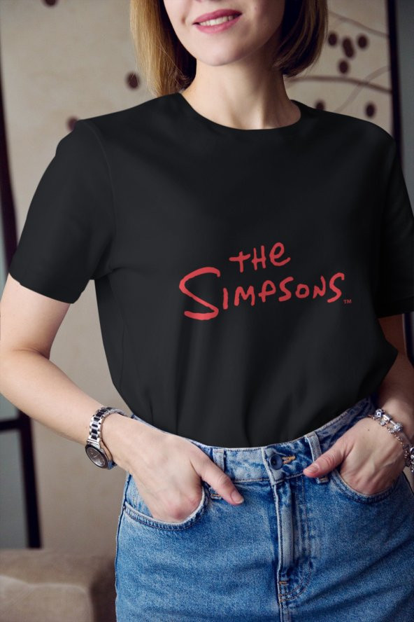 The Simpsons Kırmızı Yazı Baskılı Tişört Kadın Hediye Doğum Günü Hediyesi - 3
