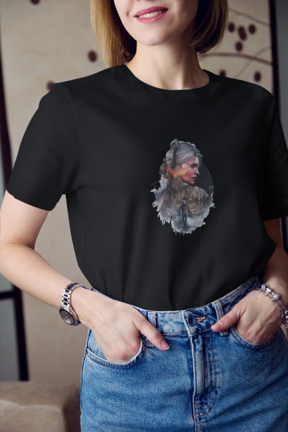 The Witcher Ciri Baskılı Tişört Kadın Hediye Doğum Günü Hediyesi T-shirt - Resim 3