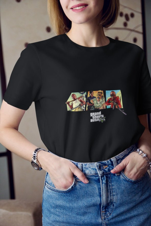 Grand Theft Auto V GTA 5
 Baskılı Tişört Kadın Hediye Doğum Günü Hediyesi - 3