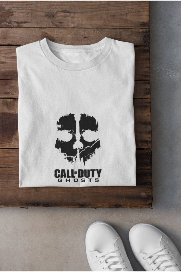 Call Of Duty Ghosts Savaş Oyunu Kurukafa ve Yazı Tişört Erkek Hediye Doğum Günü - 2