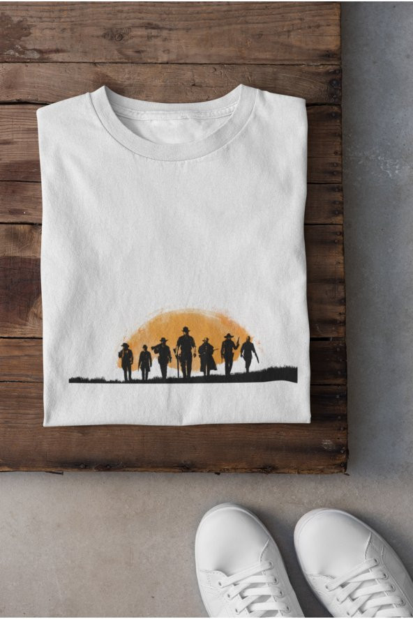 Rockstar Games Red Dead Redemption Kovboy Silüeti Tişört Erkek Hediye Doğum Günü - Resim 2